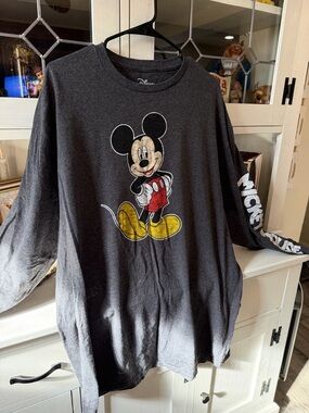 Disney Mickey Mouse Charcoal Graphic Long Sleeve Tee - 2XL